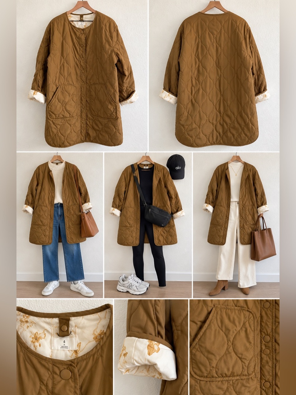 Woolrich Women’s L Quilted Liner Coat Brown Long Jacket